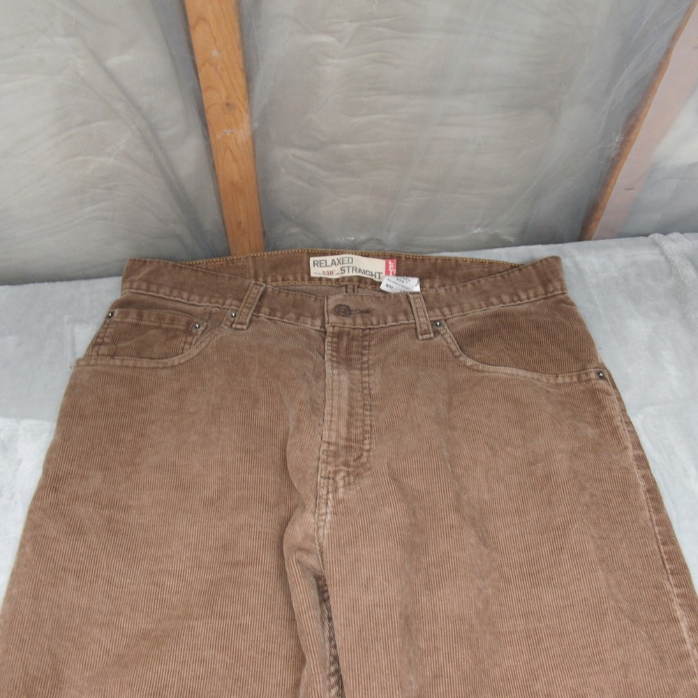 Levis 559 Baggy Pants Mens 34x32 Brown Corduroy Relaxed Fit Straight‎ Leg VTG - Picture 2 of 13